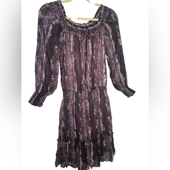 Y2K Whimsigoth Mob Wife Snakeskin Purple Maxi Dress Xhilaration M - Picture 1 of 8
